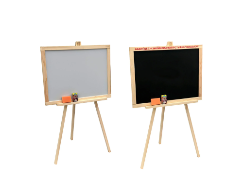 Мольберт 020 + НОГИ (10) тринога дерево не магнітний / Дошка ш40*в55см, Підставка ш55*в110см/ матеріал/сосна "Мася"