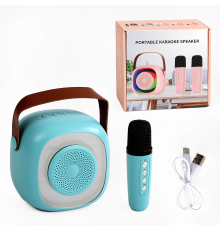 Караоке C 65431 (30) КОЛІР БЛАКИТНИЙ В НАЯВНОСТІ !! Bluetooth, AUX, мікрофон, підтримка TFcard, підсвічування, в коробці