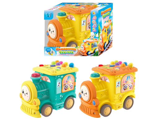 Музичний паровозик 95606 (72/2) "WToys", 2 кольори, ОЗВУЧУВАННЯ УКРАЇНСЬКОЮ МОВОЮ, казки, пісні, скоромовки, загадки, світло, пальчикові ігри, гр