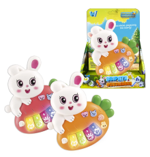 Піаніно 85270 (120/2) "WToys", "ЗАЙЧИК", 2 кольори, ОЗВУЧУВАННЯ УКРАЇНСЬКОЮ МОВОЮ, ноти, мелодії, пісні, казки, підсвічування, цифри, звуки тв