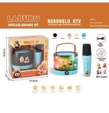 Караоке K 52 A (100/2) 1 мікрофон, вбудований акумулятор, Bluetooth, слот для TF-Card, роз’єм type-С, AUX, зміна голосу, регулювання гучності та підсвічування, 