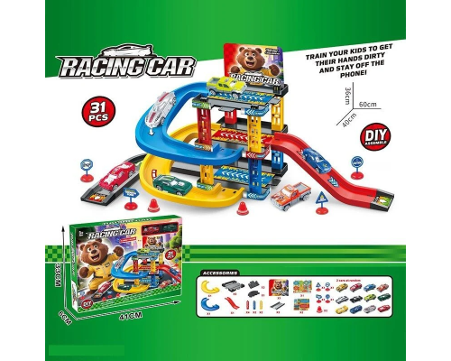 Трек 6693 A1 (48/2) 31 елемент, 2 машинки, 3 рівні, в коробці