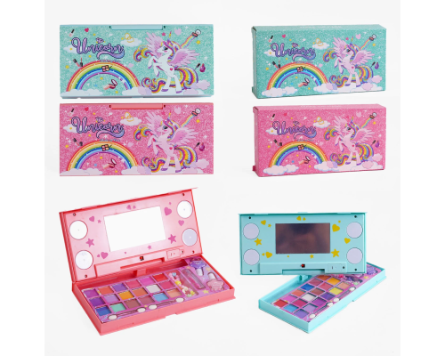 Набір косметики AA 2813-1 (144/2) 2 види, дзеркало з підсвічуванням, помада, лак для нігтів, тіні, аплікатори, в коробці