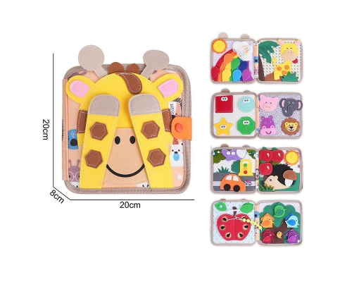 М'яка книжка-бізіборд 25006 (50) фетровий, вивчення форм, кольорів, тварин, пальчикові ігри, на липучках, в пакеті