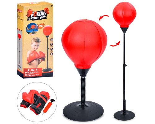 Боксерський набір MR 1245-1 2в1 груша на стійці (метал),настільна груша,2перчатки,насос,кор.,19-45-9
