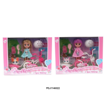 Лялька RR016 шарнірна, велосипед, тварина, аксесуари, 2 види, кор., 26-20,5-7,5 см.