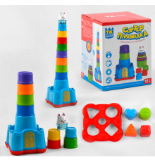 Пірамідка сортер 68318 (36/2) "TK Group", 58 см, 15 елементів, брязкальце, в коробці