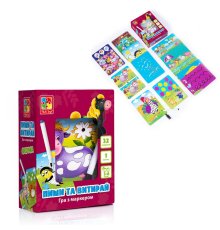 Гра настільна "Пиши та витирай. Ферма" (укр) VT5010-19 (12) "Vladi Toys", 34 магнітні елементи