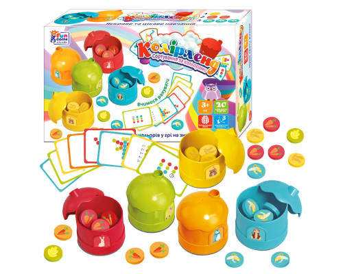 Навчальна гра "Колірленд" 56703 (12/2) "4FUN Game Club", 20 карток, 5 боксів-будиночків, в коробці