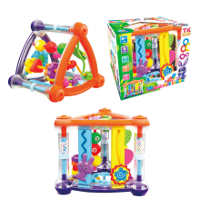 Мультибокс 45323 (12/2) "TK Group", брязкальце, пальчиковий лабіринт, дзеркало, рахівниця, пальчикові ігри, в коробці