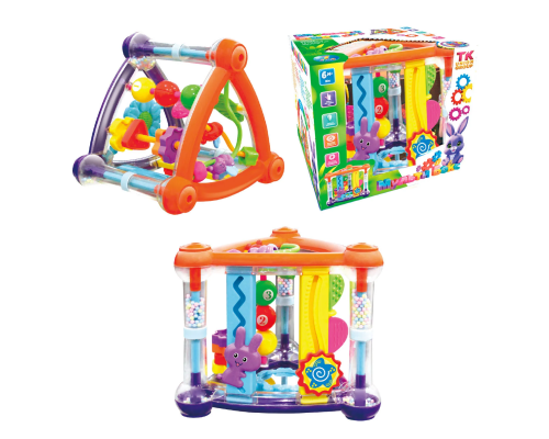 Мультибокс 45323 (12/2) "TK Group", брязкальце, пальчиковий лабіринт, дзеркало, рахівниця, пальчикові ігри, в коробці