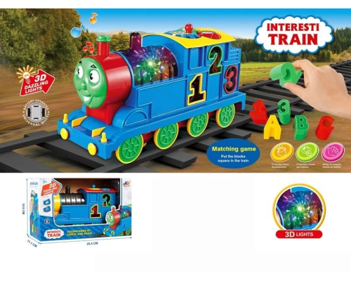 Паровоз 3206 (48/2) колесо вільного ходу, підсвічування, мелодія, звукові ефекти, сортер, рухомі шестерні, в коробці