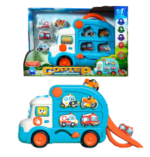 Сортер-мандрівник 66648 (16) "WToys", ОЗВУЧУВАННЯ УКРАЇНСЬКОЮ МОВОЮ, підсвічування, казки, пісні, віршики, знімні машинки, запускач, в коробці