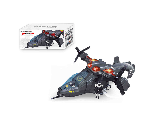 Літак 286-12 (48/2) звук, підсвічування, колесо вільного ходу, автоматичне обертання лопастей, фігурки, в коробці