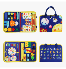 Логічна папка 25010 (50) рухливі шестерінки, геометричні фігури, циферблат, липучки, шнурівка, застібки