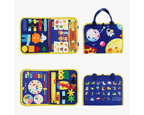 Логічна папка 25010 (50) рухливі шестерінки, геометричні фігури, циферблат, липучки, шнурівка, застібки