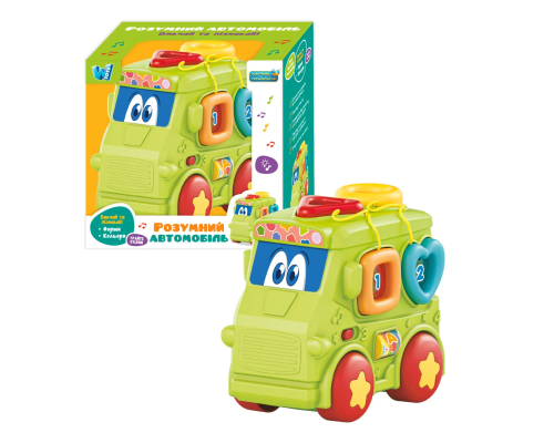 Розумний Автомобіль 6220 (64) "WToys", ОЗВУЧУВАННЯ УКРАЇНСЬКОЮ МОВОЮ, підсвічування, звуки, сортер, цифри, рухомі елементи, 2 режими гучності, 