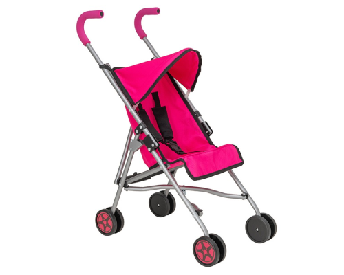 Візок 1424029 для ляльки, прогулянковий, тростина, ремень безпеки, метал, карт.обгортка, 68-10-11см.