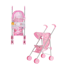 Візок 1424049 (12шт) для ляльки, прогулянковий, метал, колеса пластик, карт.обгортка, 26-67-7,5 см.