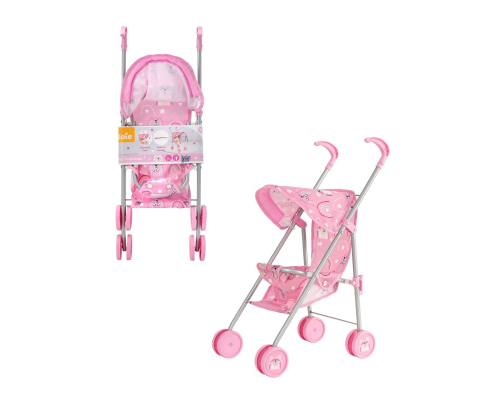 Візок 1424049 (12шт) для ляльки, прогулянковий, метал, колеса пластик, карт.обгортка, 26-67-7,5 см.