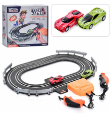 Трек A64-1A дистанція 51-32см.(126см.), машинки 2шт., від мережі 220V або бат., кор.,34,5-30,5-5,5см