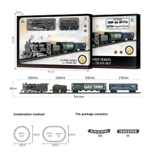 Залізниця 1601 C-1 (18) 18 елементів, 3 вантажні вагони, звук, підсвічування, в коробці
