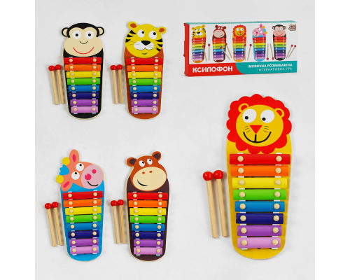Ксилофон 77678 (40) "4FUN Game Club Wood", 4 види, в коробці