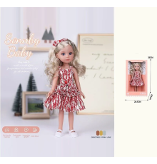 Лялька MN 336 (48) висота: 34 см, імітація скляних очей, взуття, в коробці