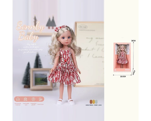 Лялька MN 336 (48) висота: 34 см, імітація скляних очей, взуття, в коробці