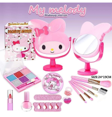 Набір косметики L 5295 M (72/2) настільне  дзеркало, набір для манікюру, пензлики, лак, прикраси, глітер для повік та аплікатор, в коробці