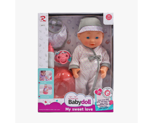 Пупс 6812 (24) п’є з пляшечки, ходить на горщик, аксесуари, висота 32 см, в коробці