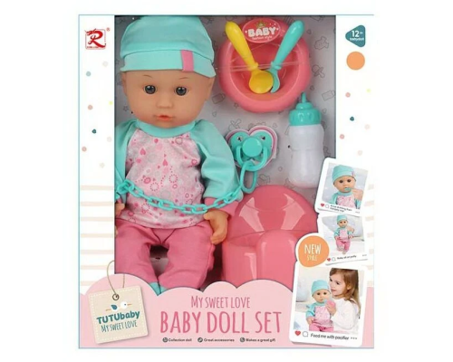 Пупс 6520 (24) висота 30 см, п’є, ходить на горщик, пляшечка, пустушка, тарілочка, знімний одяг, в коробці