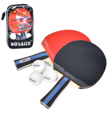 Ракетка MS 2197 2 шт., дерев'яні, кульки 3 шт., чохол, 17-27-3,5 см.