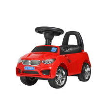 Каталка-толокар M 3147B-3 багажник під сидінням, муз, світло, бат., кор., червоний, 63,5-37-29 см.