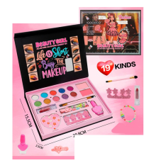 Косметика IG3248 тіні, рум'яна, пензлики, помада, набір для манікюру(лак, розділювач д/пальців) кор.