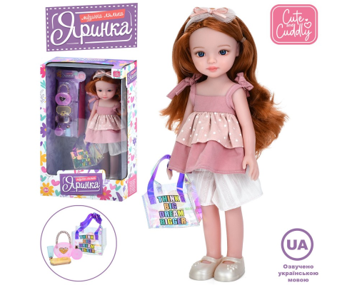 Лялька M 6077 I UA Яринка, 5 пісень, сумка, аксесуари, муз. (укр.), бат. (табл.), кор., 22-35-10,5см