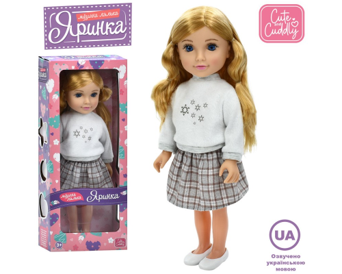 Лялька M 6188 I UA  Яринка, 4 пісні, муз. (укр.), бат. (табл.), кор., 20-48-10 см.