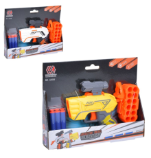 Пістолет 6008A м'які кулі-присоски 3 шт., 2 кольори, кор., 25,5-20-4,5 см.