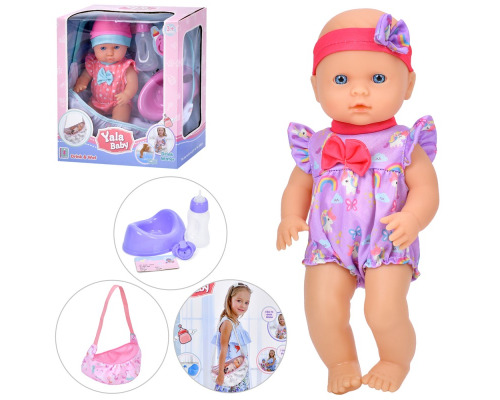 Пупс YL2430H-A-B 31см, п'є-пісяє, люлька-переноска, горщик, пляшечка, соска, 2 види, кор.,