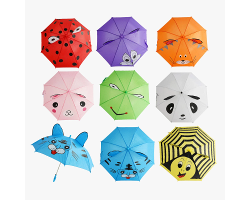 Парасолька C 68657 (120) напівавтомат, d = 75 см, довжина 59 см, 6 спиць, свисток, в пакеті, ВИДАЄТЬСЯ МІКС ВИДІВ