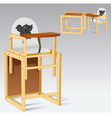 Стільчик / кожзам / №2016 - "Слоник" - колір БІЛИЙ (1) ТМ "Мася"