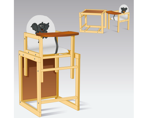 Стільчик / кожзам / №2016 - "Слоник" - колір БІЛИЙ (1) ТМ "Мася"