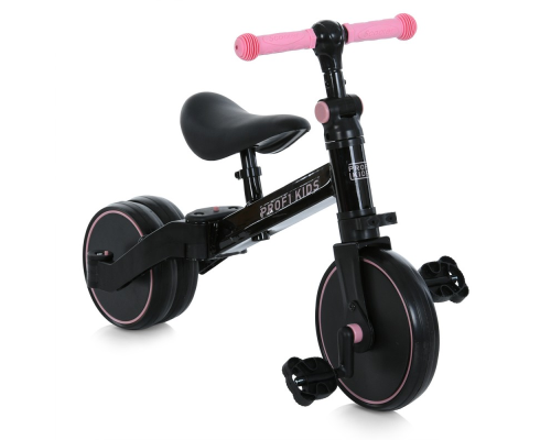 Велосипед-біговел дитячий PROFI KIDS 10/8д. MBB 1008 pink 3в1,3 кол.,стал. рама,вилка,чорн-рожевий