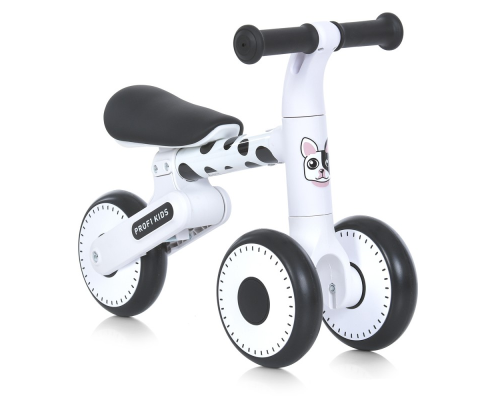Біговел дитячий PROFI KIDS 6 д. MBB 1013-4D 3 кол. EVA, стальн. рама, склад., біло-чорний бульдог