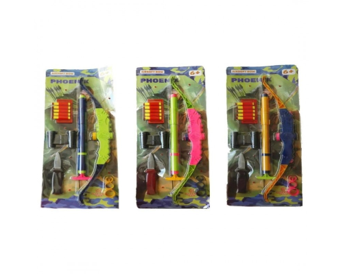 код:950, 20шт, "Фенікс" лук стріляє м'якими липучками, довжина - 68 см, висота - 25 см.