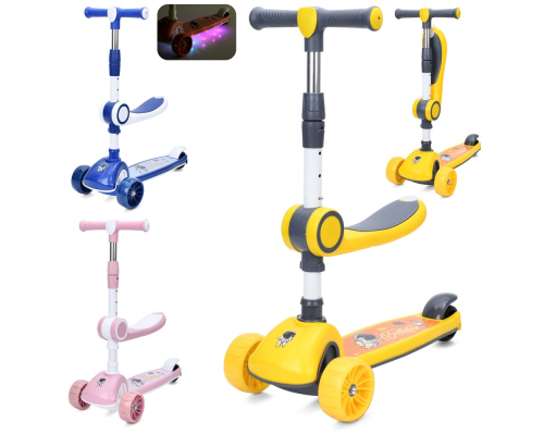 Самокат JR 3-097 3в1 (біговел), метал+пл,висота керма (77-69),3колеса,2 пер.(110-40мм),муз.,ПУсвітло