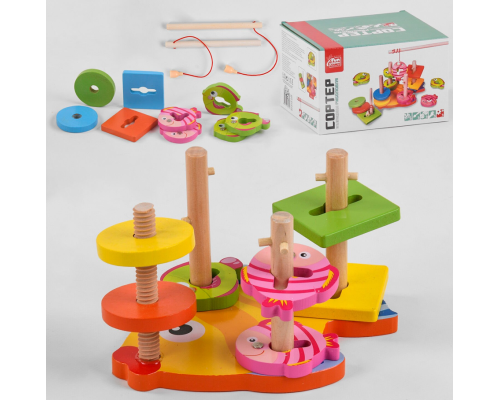 Дерев'яна іграшка 61639 (18) "4FUN Game Club Wood", магнітна рибалка, в коробці