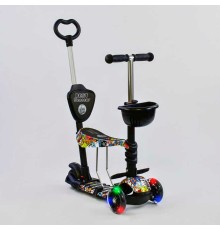 Самокат 5в1 34760 (1) Best Scooter, АБСТРАКЦІЯ, PU колеса, ПІДСВІЧУВАННЯ КОЛІС, в коробці