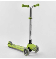 Самокат триколісний Y-00436 (4) Best Scooter, САЛАТОВИЙ, складне алюмінієве кермо, 4 колеса PU зі світлом, d = 12 см