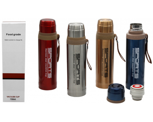 Термос №В02 750мл 4кол в короб. з надп. SPORT (50)